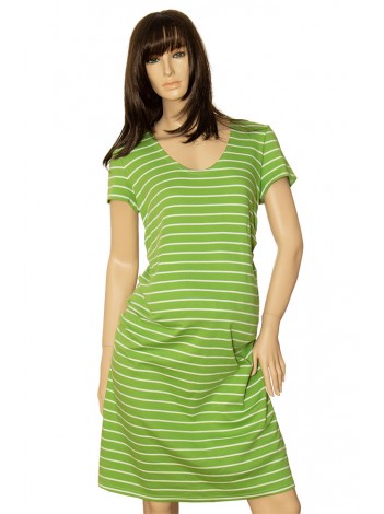 Платье для беременных "Зелёный полосатик"